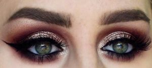 The Latest Makeup Trends for this Spring eye makeup with cut crease and metallic eye shadow