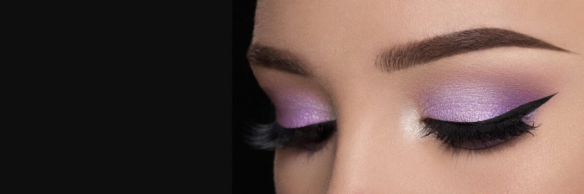Purple and lilac eyeshadows in makeup