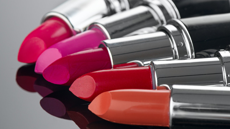 five lipsticks of different shades