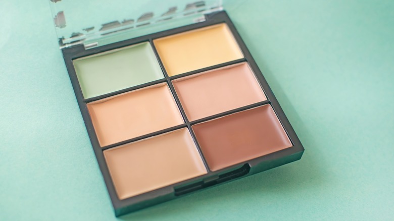 small makeup palette with color correctors