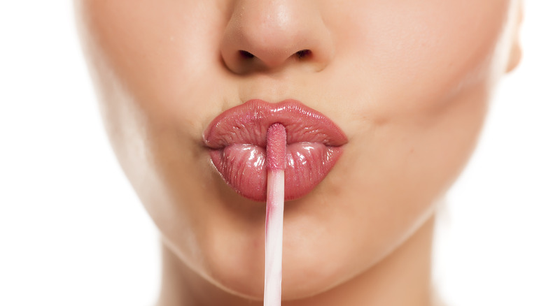 woman with liquid lipstick