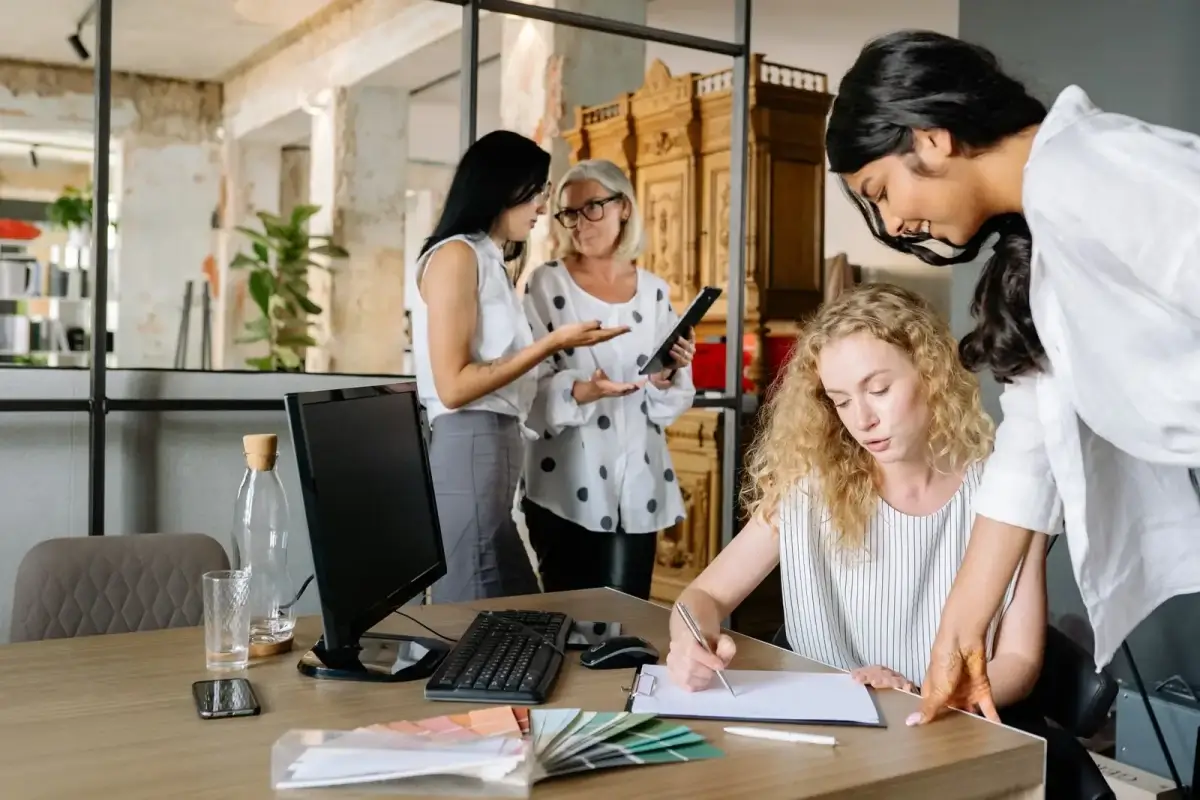 Women collaborating in a professional workplace