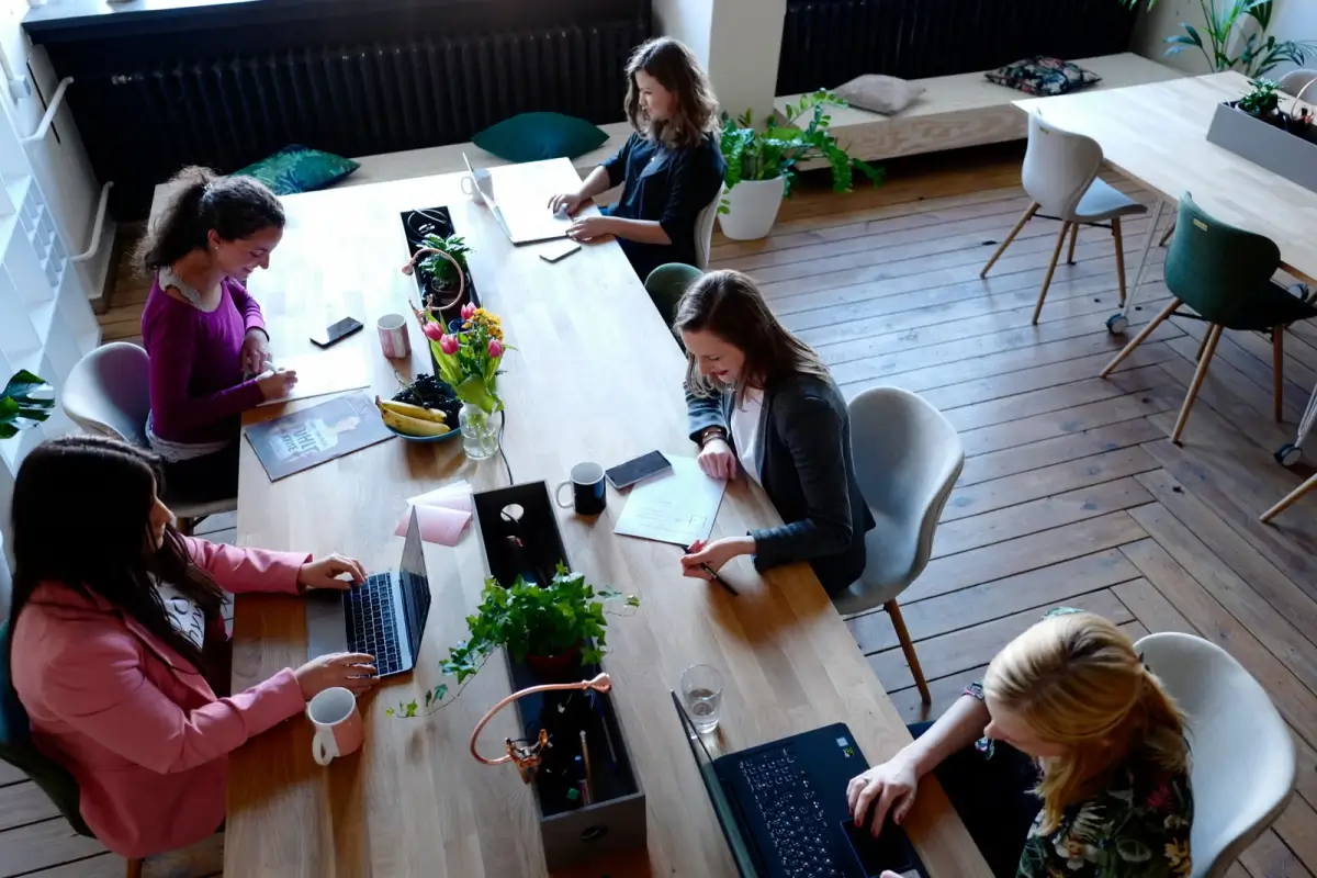 Women working together in a modern office